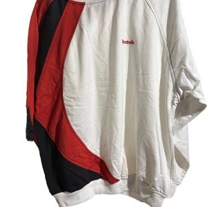 Vintage Reebok Men's White, Red, and Black Crewneck Sweater